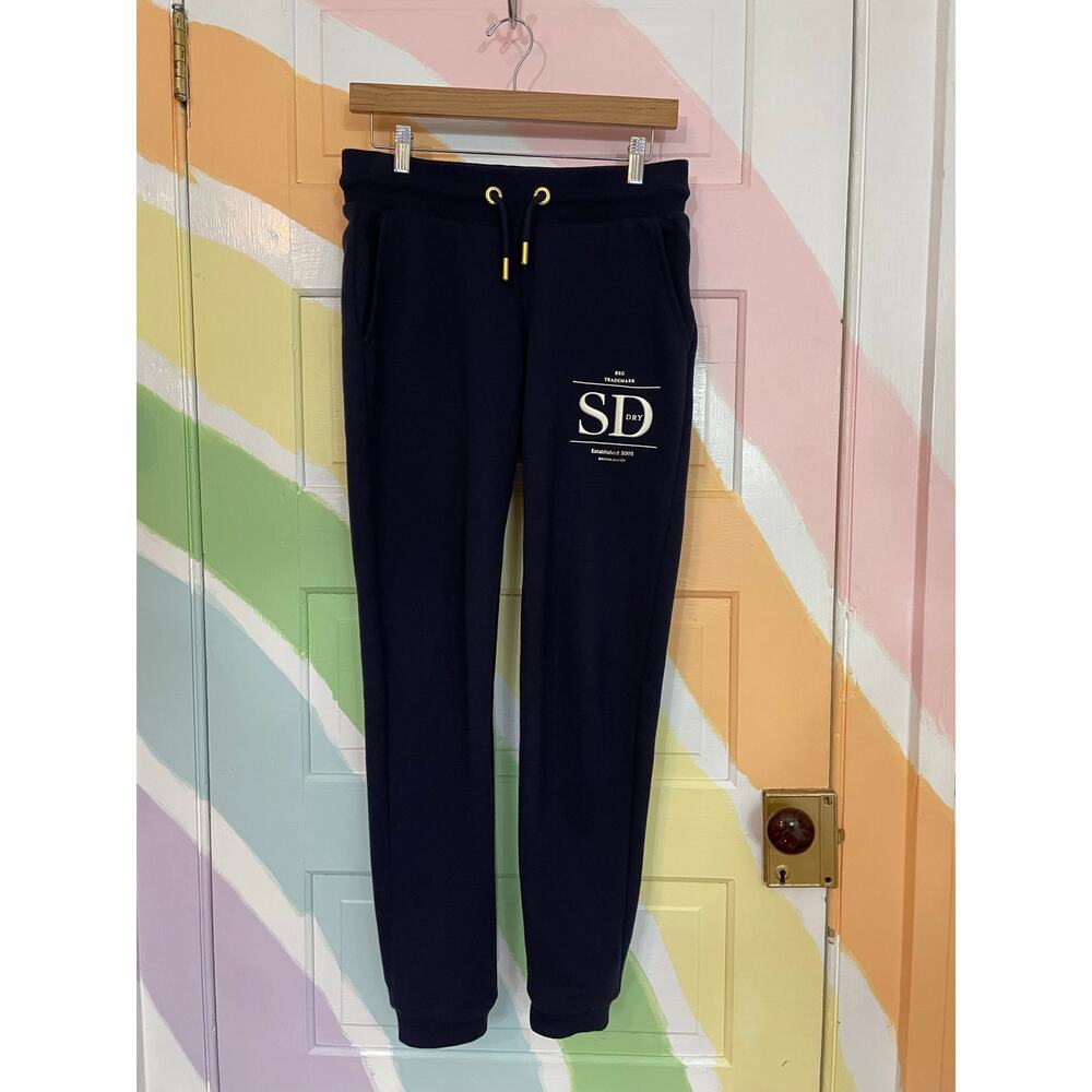 Superdry Navy Jogger Sweatpants Womens US 6 Fleece Lounge Casual